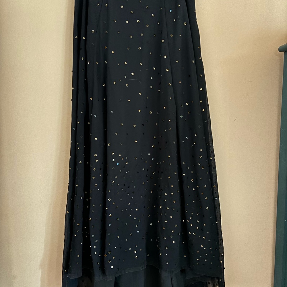Navy Sequin Maxi Skirt